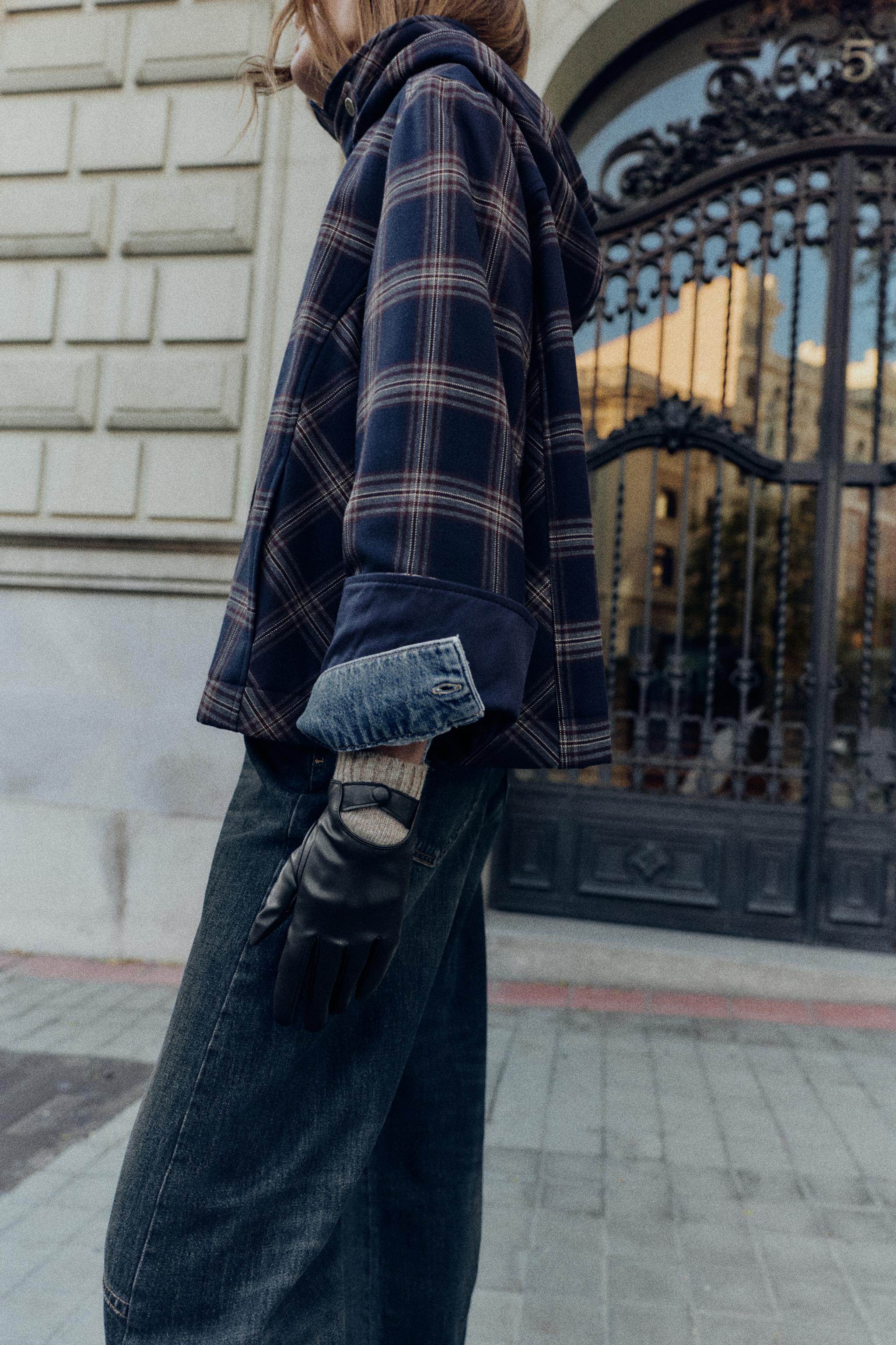 FAUX LEATHER GLOVES WITH WOOL